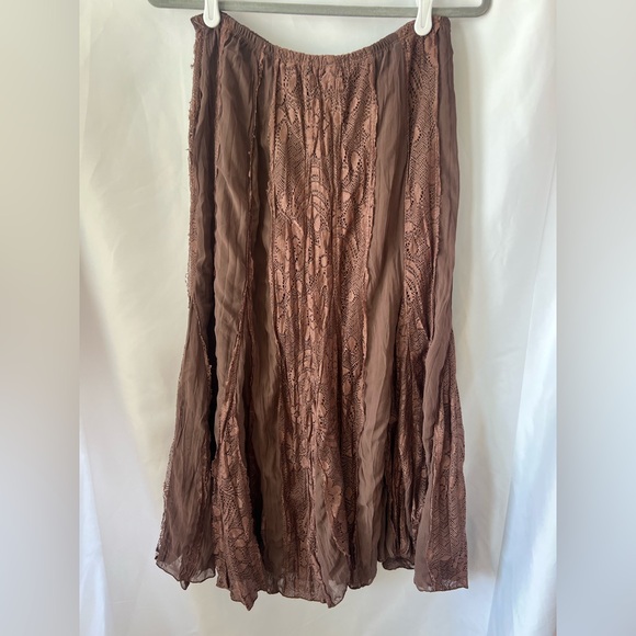 Women’s KAREN KANE Chocolate Brown* Lace Maxi Skirt - Picture 2 of 7